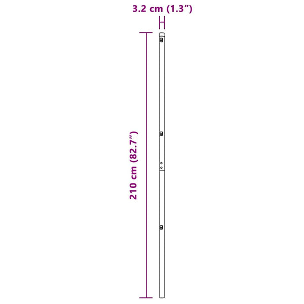 vidaXL Fence Posts 26 pcs Green 3.2 x 3.2 x 210 cm