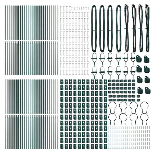 vidaXL Fence Posts 52 pcs Green 3.2 x 3.2 x 210 cm