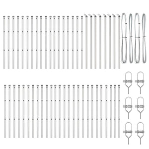 vidaXL Fence Posts 52 pcs Grey 3.2 x 3.2 x 80 cm