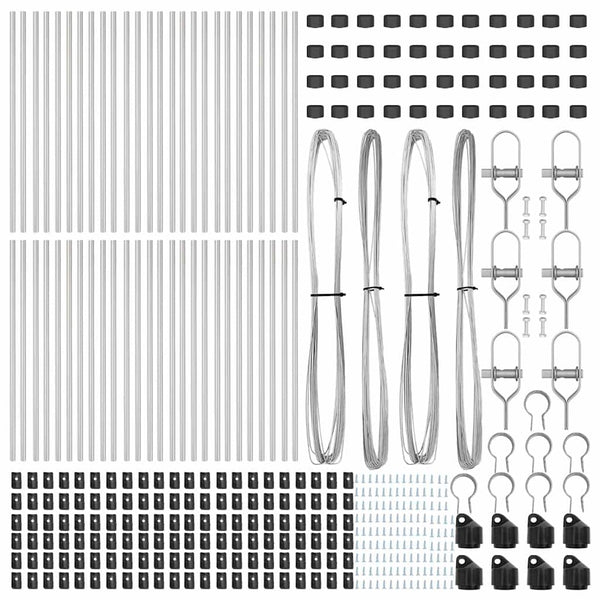 vidaXL Fence Posts 52 pcs Grey 3.2 x 3.2 x 80 cm
