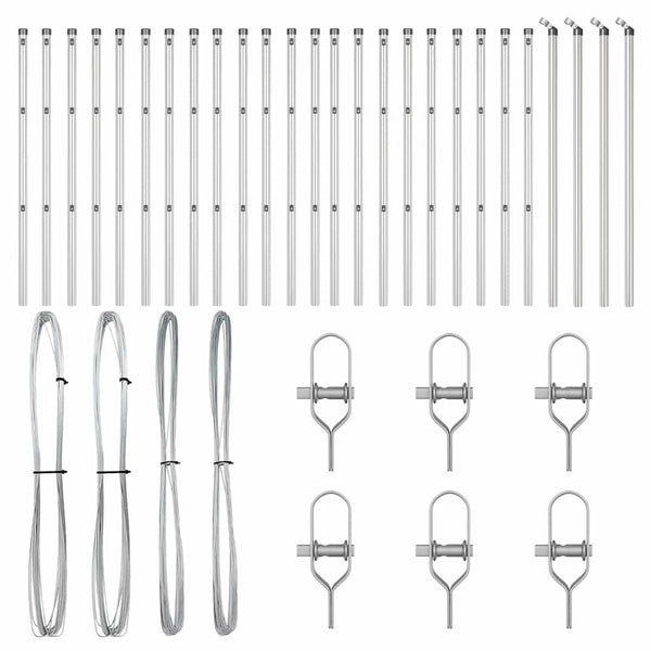vidaXL Fence Posts 26 pcs Grey 3.2 x 3.2 x 100 cm