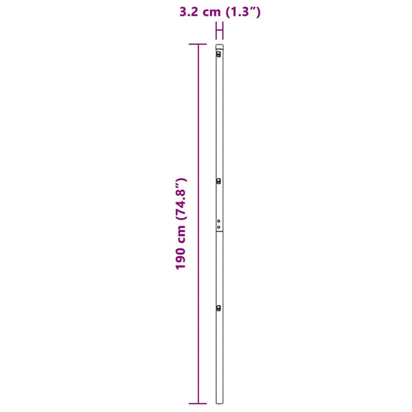 vidaXL Fence Posts 52 pcs Grey 3.2 x 3.2 x 190 cm