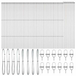 vidaXL Fence Posts 52 pcs Grey 3.2 x 3.2 x 210 cm