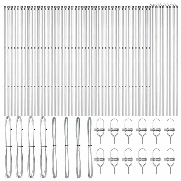 vidaXL Fence Posts 52 pcs Grey 3.2 x 3.2 x 210 cm