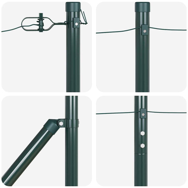 vidaXL Fence Posts 26 pcs Grey 3.2 x 3.2 x 140 cm