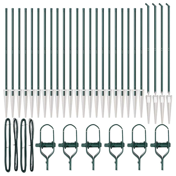 vidaXL Fence Posts 26 pcs Grey 3.2 x 3.2 x 140 cm