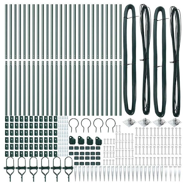 vidaXL Fence Posts 26 pcs Grey 3.2 x 3.2 x 140 cm