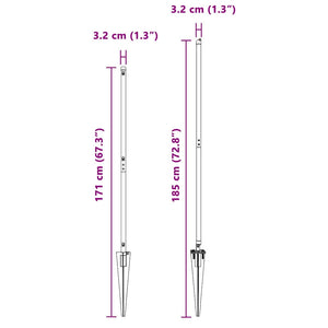 vidaXL Fence Posts 26 pcs Grey 3.2 x 3.2 x 140 cm