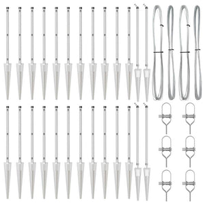 vidaXL Fence Posts 26 pcs Grey 3.2 x 3.2 x 105 cm