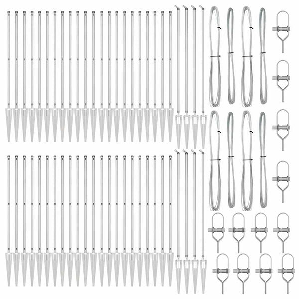 vidaXL Fence Posts 52 pcs Grey 3.2 x 3.2 x 165 cm