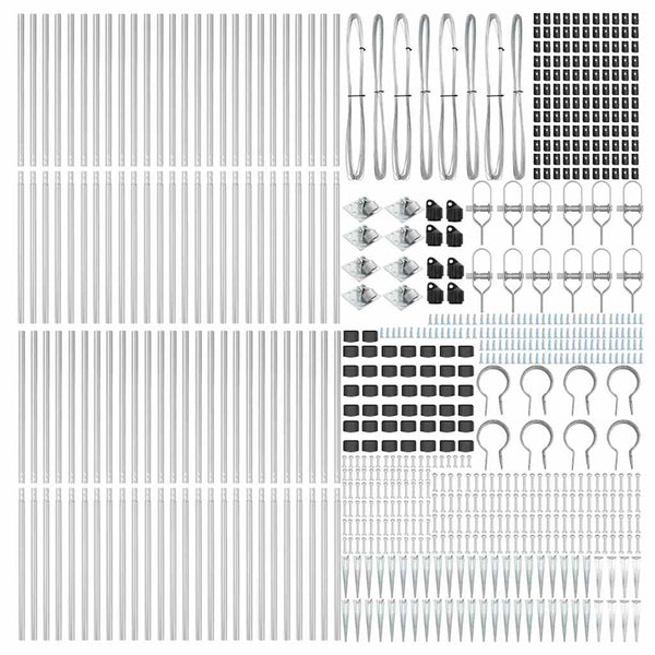 vidaXL Fence Posts 52 pcs Grey 3.2 x 3.2 x 165 cm