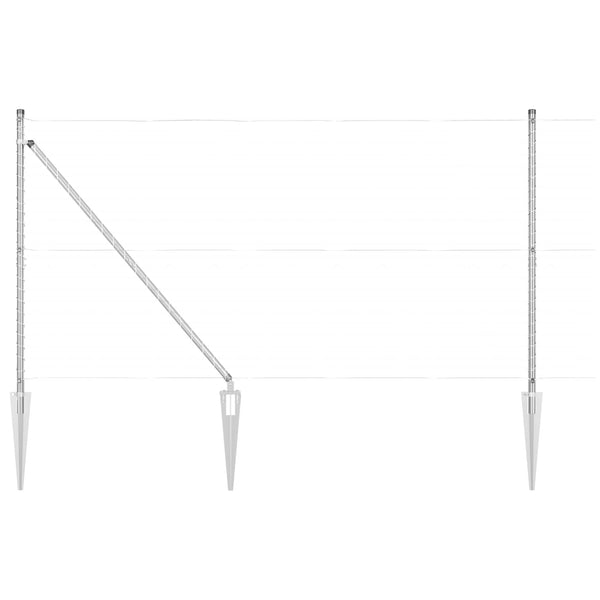 vidaXL Fence Posts 26 pcs Grey 3.2 x 3.2 x 205 cm