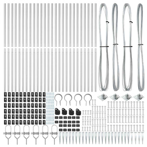 vidaXL Fence Posts 26 pcs Grey 3.2 x 3.2 x 205 cm