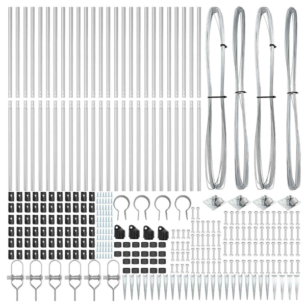 vidaXL Fence Posts 26 pcs Grey 3.2 x 3.2 x 205 cm