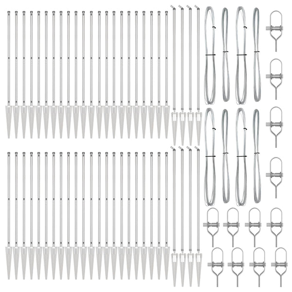 vidaXL Fence Posts 52 pcs Grey 3.2 x 3.2 x 205 cm