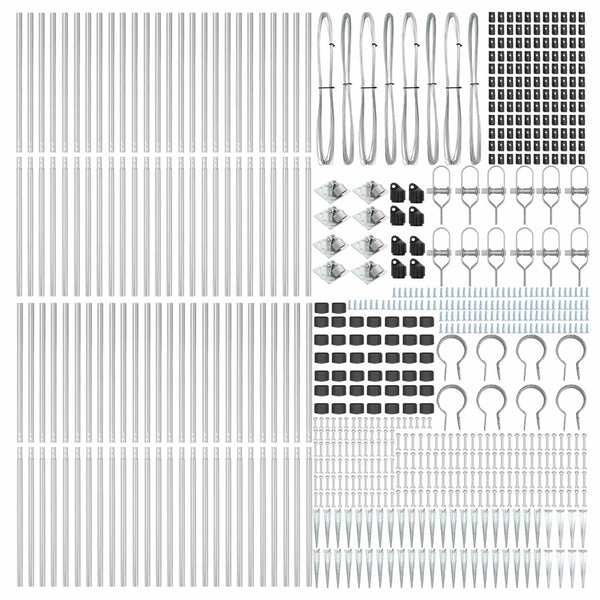 vidaXL Fence Posts 52 pcs Grey 3.2 x 3.2 x 205 cm