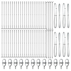 vidaXL Fence Posts 52 pcs Grey 3.2 x 3.2 x 50 cm