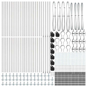 vidaXL Fence Posts 52 pcs Grey 3.2 x 3.2 x 50 cm