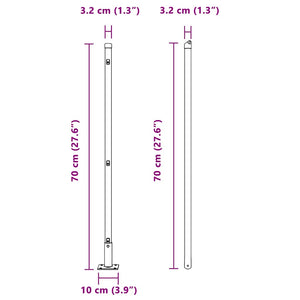 vidaXL Fence Posts 26 pcs Grey 3.2 x 3.2 x 70 cm