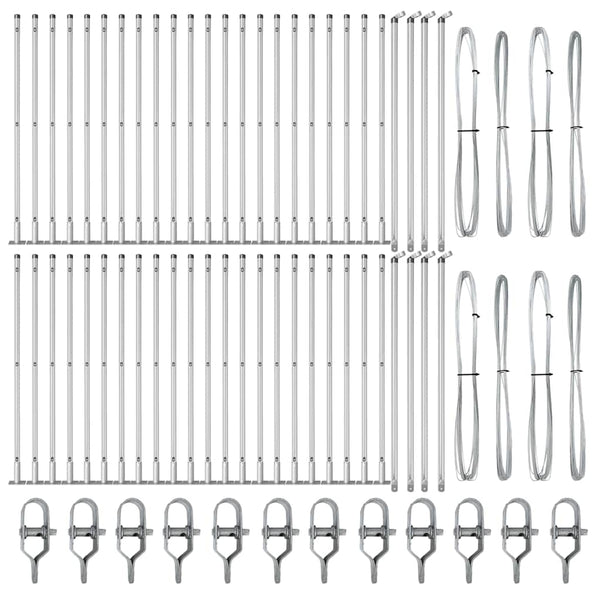 vidaXL Fence Posts 52 pcs Grey 3.2 x 3.2 x 70 cm