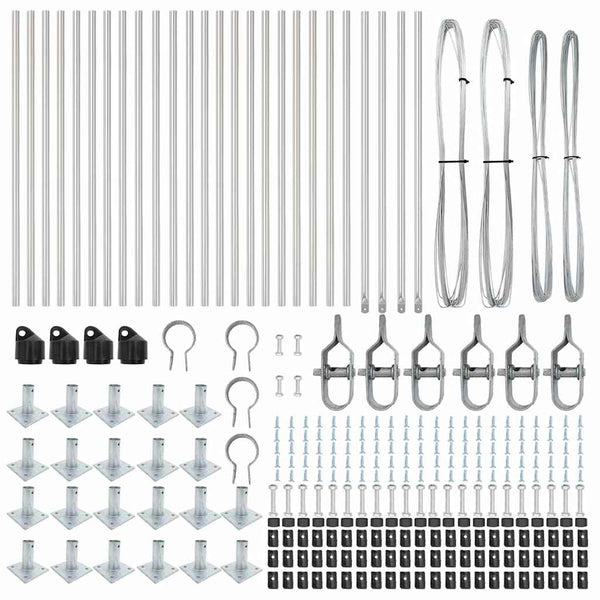 vidaXL Fence Posts 26 pcs Grey 3.2 x 3.2 x 110 cm