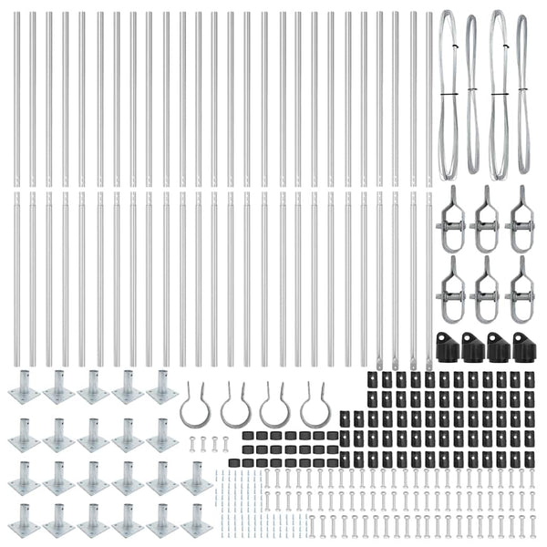 vidaXL Fence Posts 26 pcs Grey 3.2 x 3.2 x 130 cm