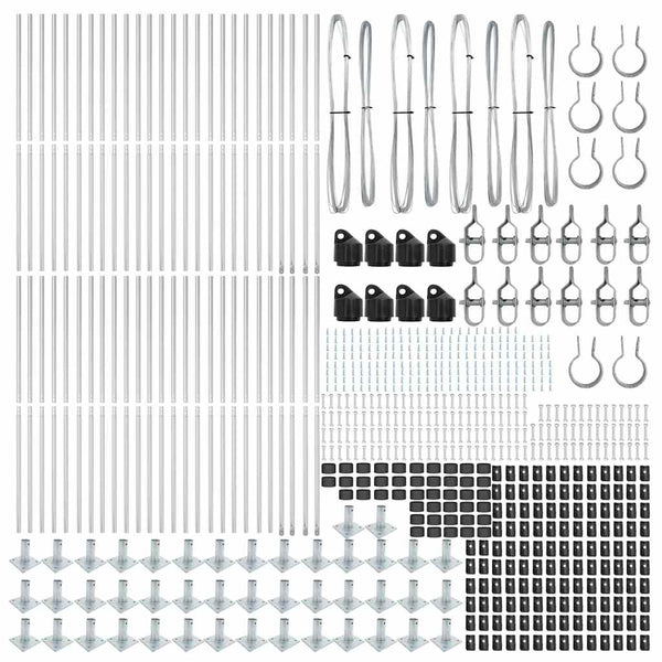 vidaXL Fence Posts 52 pcs Grey 3.2 x 3.2 x 130 cm