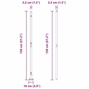 vidaXL Fence Posts 52 pcs Grey 3.2 x 3.2 x 130 cm