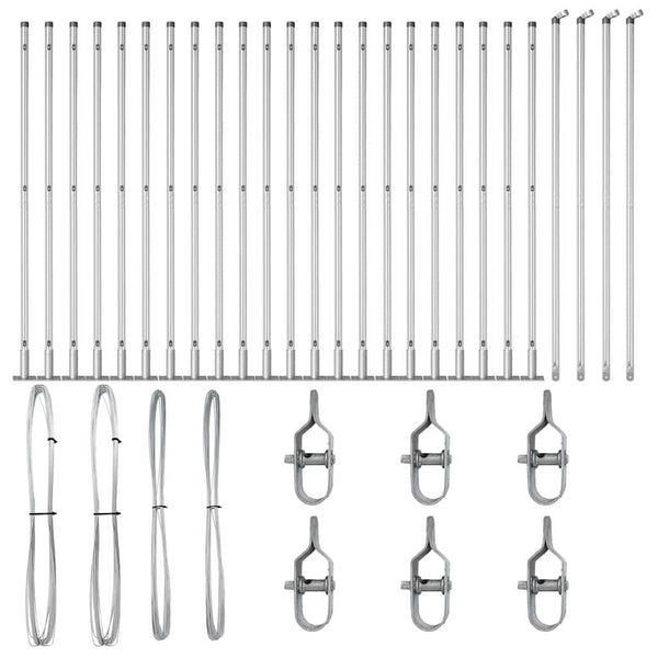 vidaXL Fence Posts 26 pcs Grey 3.2 x 3.2 x 150 cm
