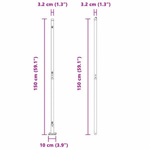 vidaXL Fence Posts 26 pcs Grey 3.2 x 3.2 x 150 cm