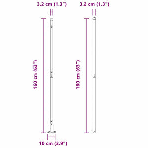 vidaXL Fence Post 52 pcs Grey 3.2 x 3.2 x 160 cm