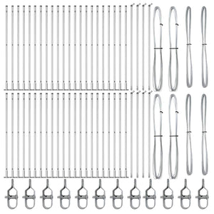 vidaXL Fence Posts 52 pcs Grey 3.2 x 3.2 x 170 cm