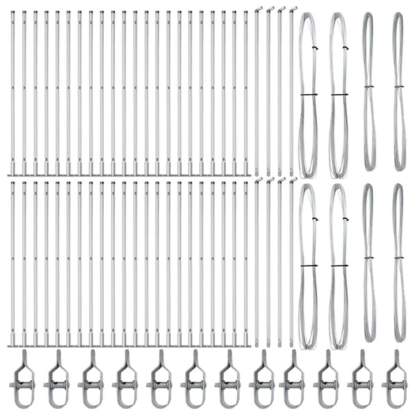vidaXL Fence Posts 52 pcs Grey 3.2 x 3.2 x 170 cm