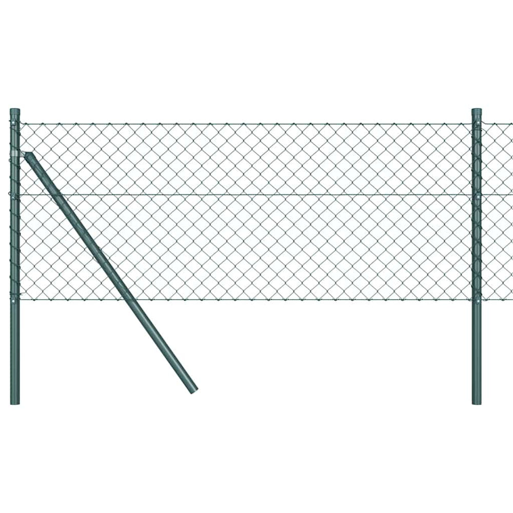 vidaXL Fence Posts Green 10 x 0.6 m (40 x 40 mm Mesh) Steel and PVC