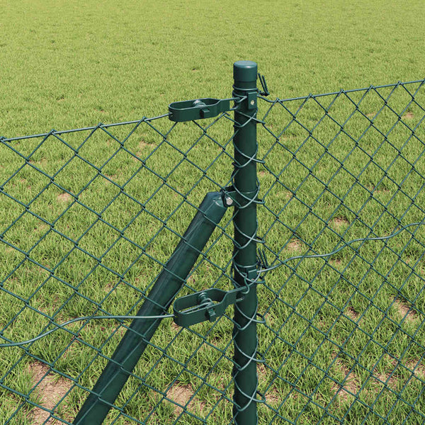 vidaXL Fence Post Green 10 x 0.8 m (40 x 40 mm Mesh) Steel and PVC
