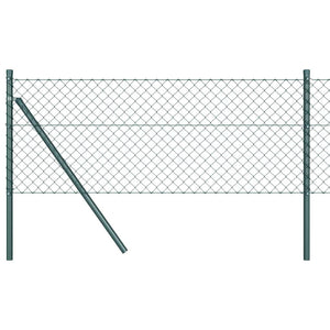 vidaXL Fence Post Green 10 x 0.8 m (40 x 40 mm Mesh) Steel and PVC
