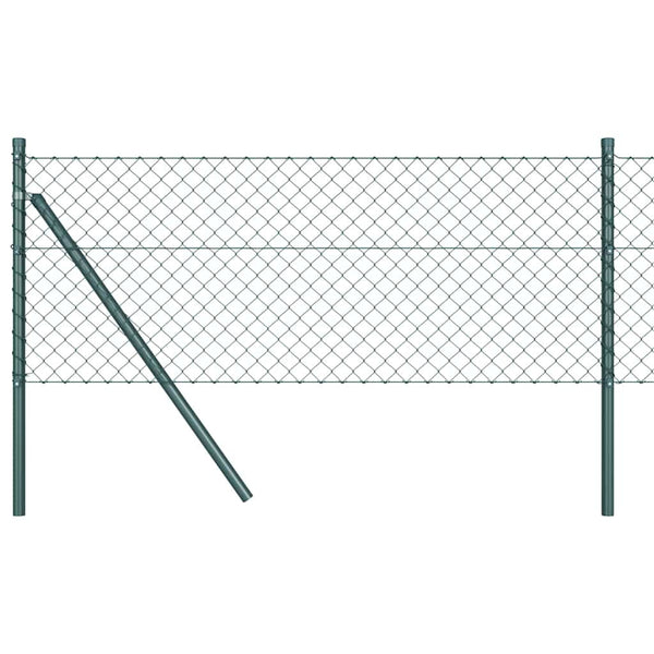vidaXL Fence Post Green 10 x 0.8 m (40 x 40 mm Mesh) Steel and PVC