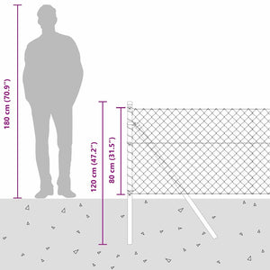 vidaXL Fence Post Green 10 x 0.8 m (40 x 40 mm Mesh) Steel and PVC