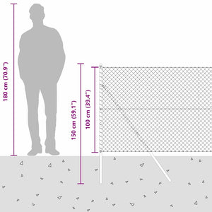 vidaXL Fence Posts Green 10 x 1 m (40 x 40 mm Mesh) Steel and PVC