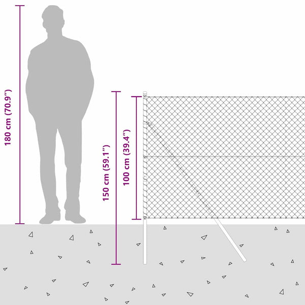 vidaXL Fence Posts Green 10 x 1 m (40 x 40 mm Mesh) Steel and PVC