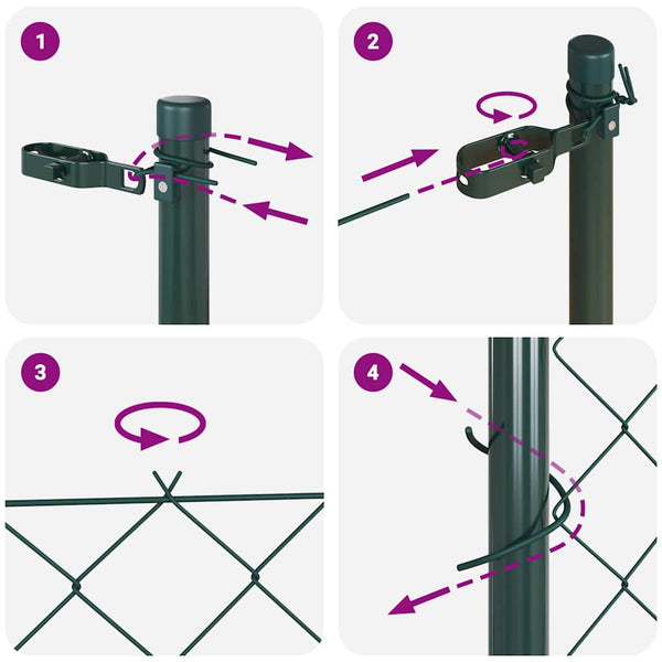 vidaXL Fence Post Green 10 x 1.2 m (40 x 40 mm Mesh Size)