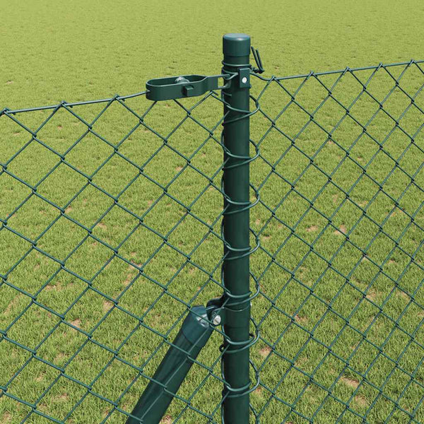 vidaXL Fence Post Green 10 x 1.6 m (40 x 40 mm Mesh) Steel and PVC