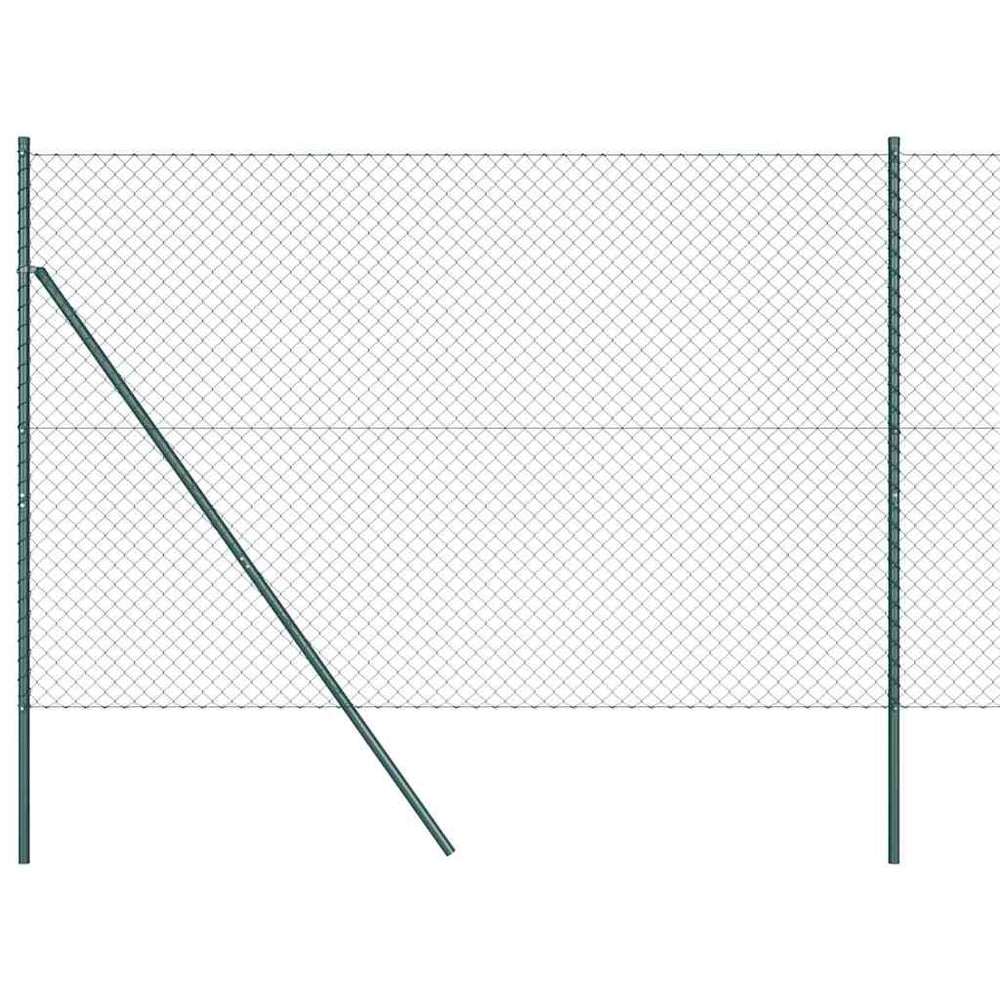 vidaXL Fence Post Green 10 x 1.6 m (40 x 40 mm Mesh) Steel and PVC