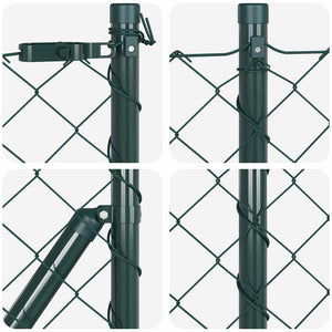 vidaXL Fence Post Green 10 x 0.4 m (60 x 60 mm Mesh) Steel and PVC