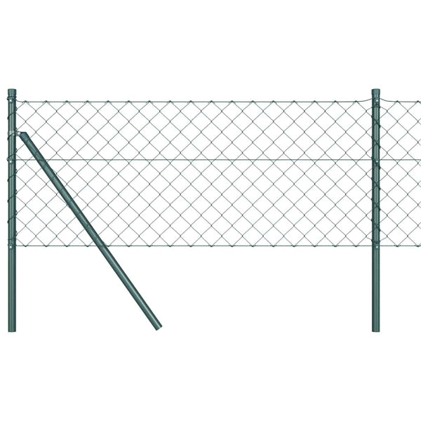 vidaXL Fence Post Green 10 x 0.4 m (60 x 60 mm Mesh) Steel and PVC