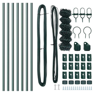 vidaXL Fence Post Green 10 x 0.4 m (60 x 60 mm Mesh) Steel and PVC