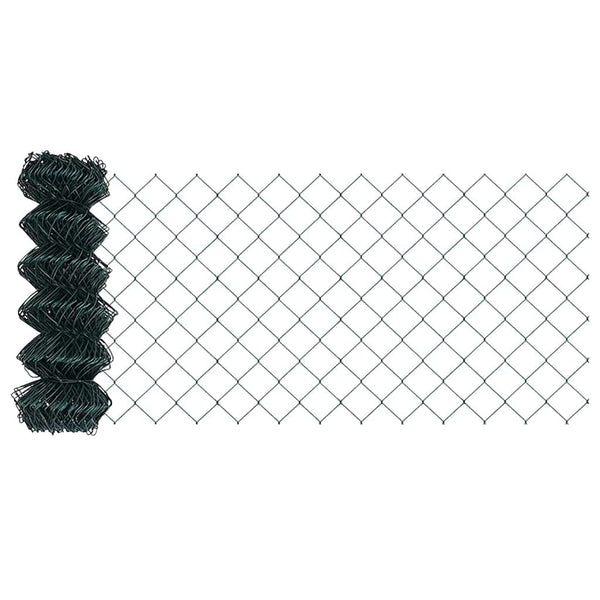 vidaXL Fence Post Green 10 x 0.6 m (60 x 60 mm Mesh) Steel and PVC