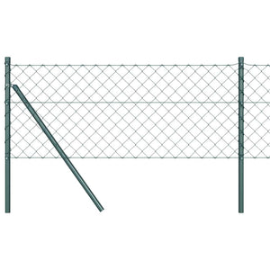 vidaXL Fence Post Green 10 x 0.8 m (60 x 60 mm Mesh) Steel and PVC