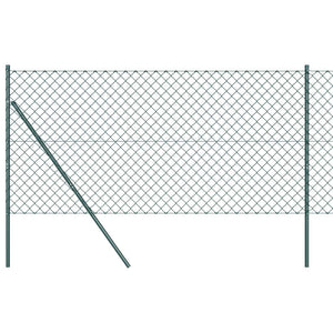 vidaXL Fence Posts Green 10 x 1.2 m (60 x 60 mm Mesh) Steel and PVC
