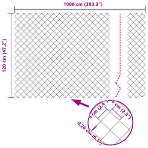 vidaXL Fence Posts Green 10 x 1.2 m (60 x 60 mm Mesh) Steel and PVC